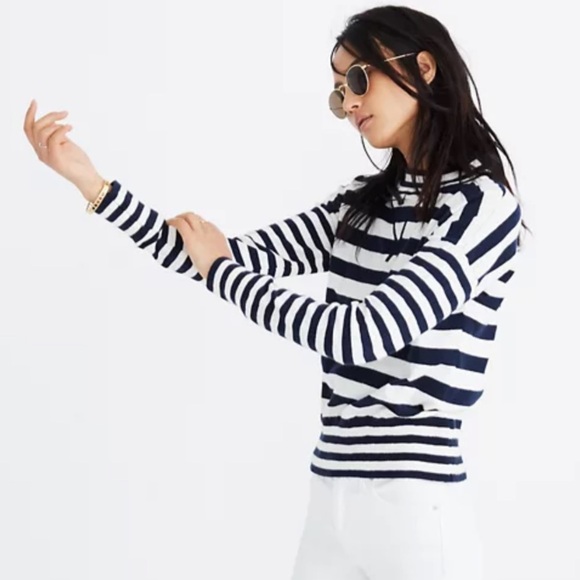 Madewell Sweaters - Madewell Relaxed Mockneck Sweater In Stripe